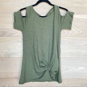 Bobi Green Open Shoulder Top NWT